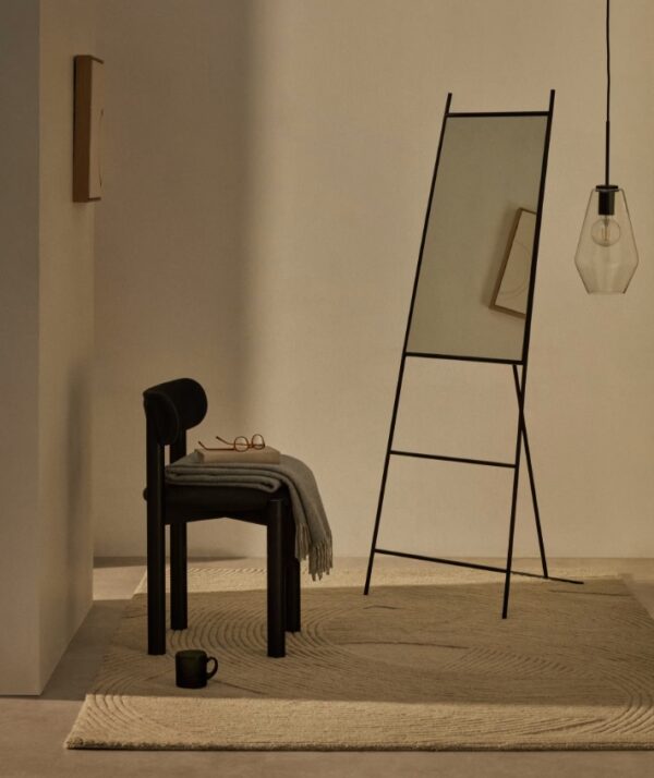 Espelho de pé Moderno, metal preto 55 cm x 166 cm