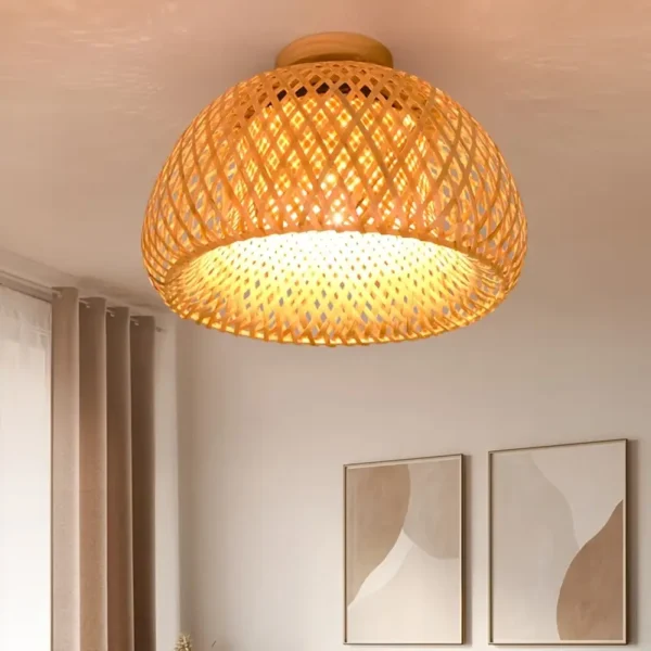 Luz de teto de bambu