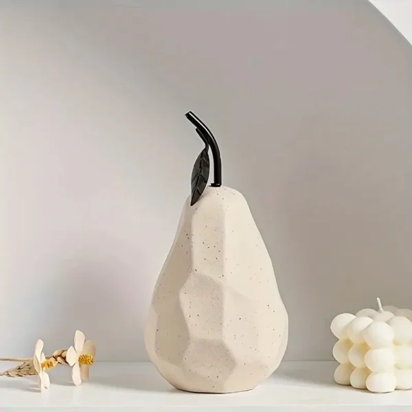 Figura de Fruta de Argila Moderna, Design de Pera