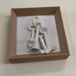 Quadro 17 x 17 cm moldura larga carvalho natural / chaves grd