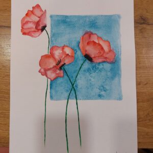 Ilustração em aguarela papel 300g A4 Flores